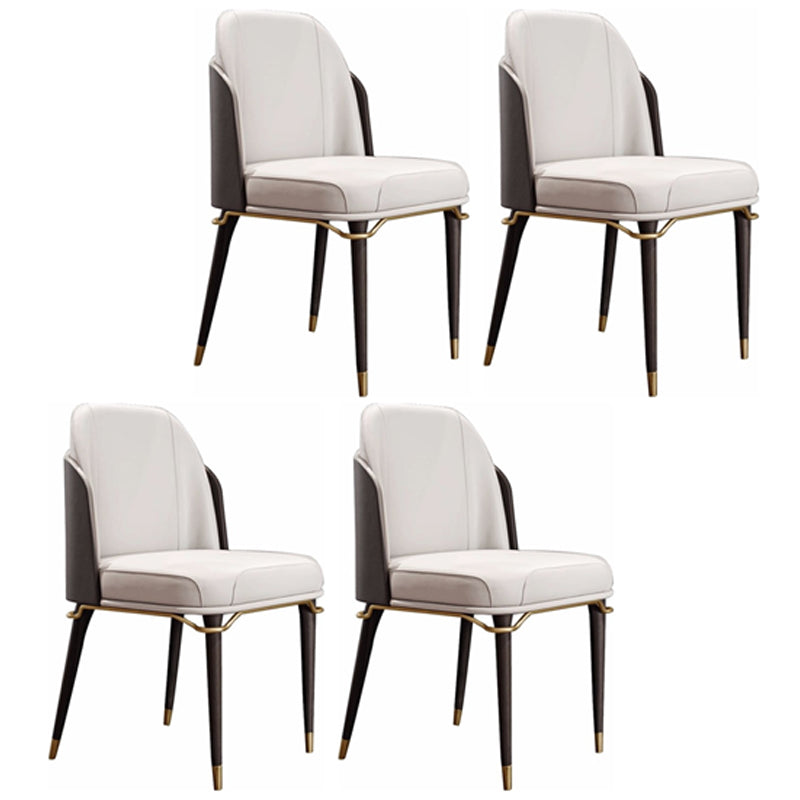 Matte Finish Parsons Dining Chair Modern Conference Room Leather Side Chair