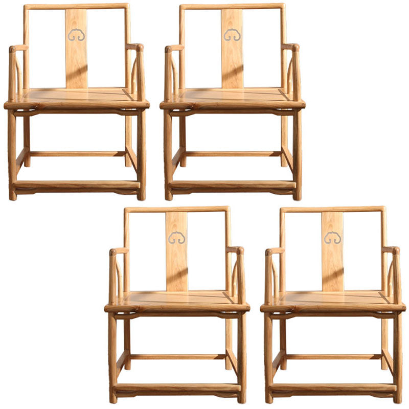 Traditional Style Dining Chairs Dining Arm Side Chair with Wooden Legs Wood 4 Piece Set Clearhalo 'Dining Chairs' 'Dining Tables & Seating' 'dining_chair' 'furn' 'furn_dining_chair' 'Furniture' 'Kitchen & Dining Furniture' 5648183