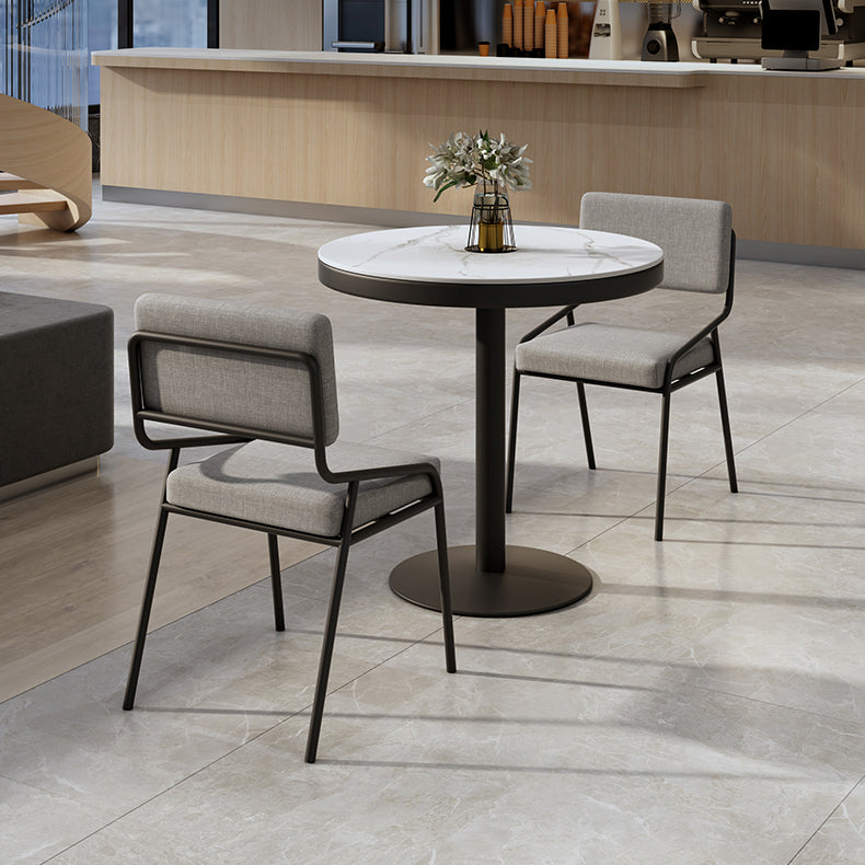 Metalen moderne ronde eettafel Gesinterde stenen tafel voor eetkamer en keuken