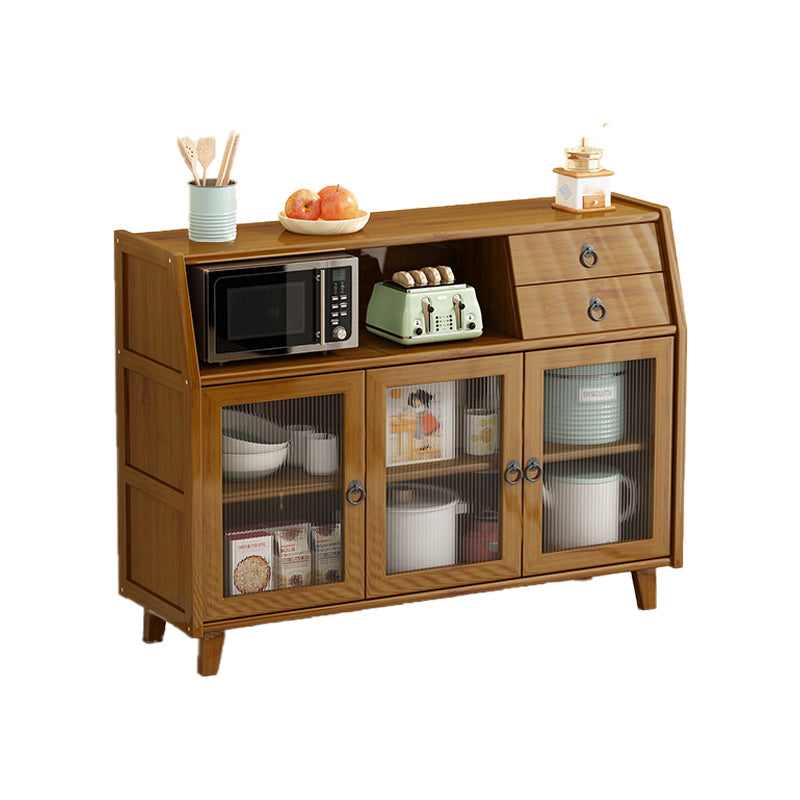 Moderner Bambus 37,4 "H Sideboard Buffet Esszimmer Buffet Server in Brown