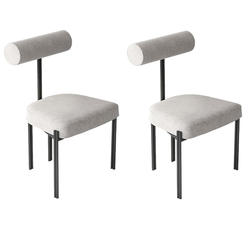 Industrial Style 19.68" Wide Fixed Back Sponge Armless Chair Light Gray 2 Piece Set Clearhalo 'Accent Chairs' 'accent_chairs' 'Chairs & Seating' 'furn' 'furn_accent_chairs' 'Furniture' 'Living Room Furniture' 5649615