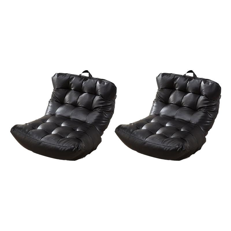 Scandinavian Style Single Sofa Chair PU Leather Fixed Backed Armless Chair