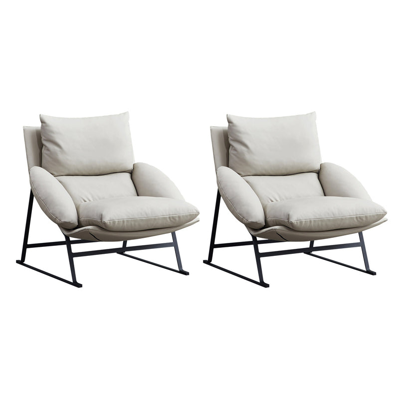 Chaise arrière contemporaine de 35,5 "de largeur de large en cuir de large