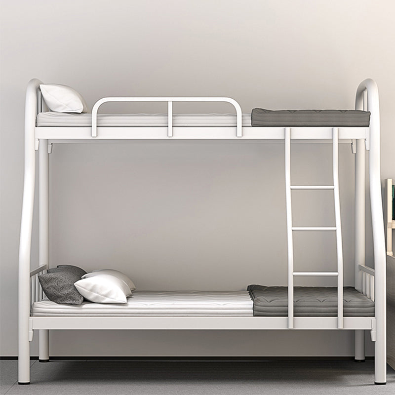 Modern Style Bunk Bed 66.93" Tall Bunk Bed in Black/White Finish Queen White Clearhalo 'Bedroom Furniture' 'Beds' 'furn' 'furn_beds' 'Furniture' 5651097