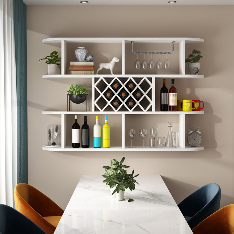 Porta del vino rack moderno a parete moderna in legno fabbricato per cucina