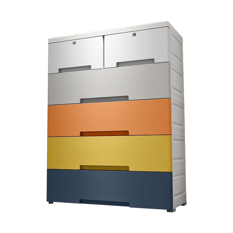 Gabinete de almacenamiento de plástico Gabinete de vestuario contemporáneo con cajón