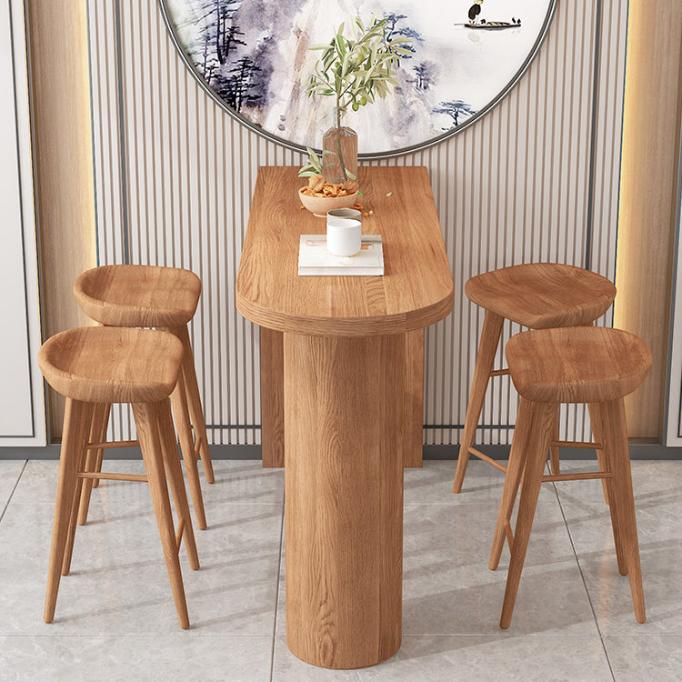 Legno massiccio 1/2/3/5 pezzi Pub Set da pranzo Tavolo da interno moderno e set di sgabelli