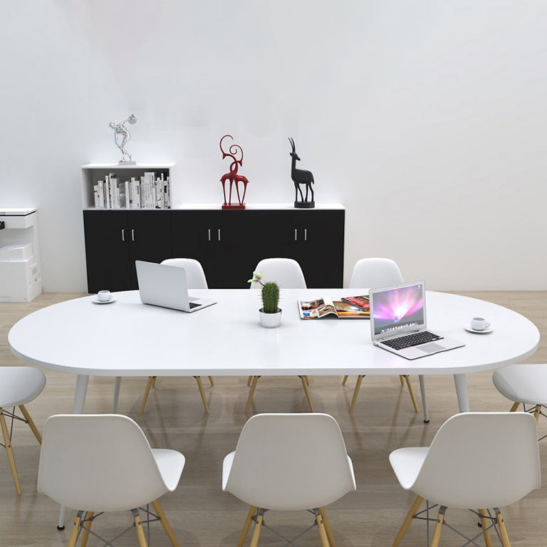 Modern Oval Home Bedroom Desk Office Artificial Wood Writing Desk