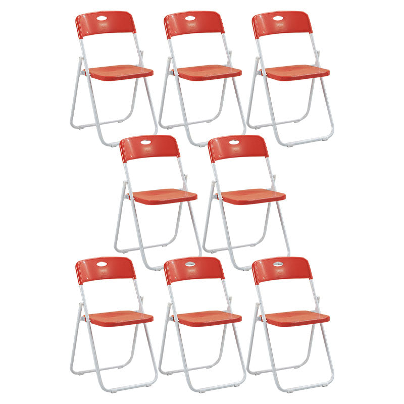 Moderne stalen taakstoel Plastic armloze gestoffeerde bureaustoelstoel