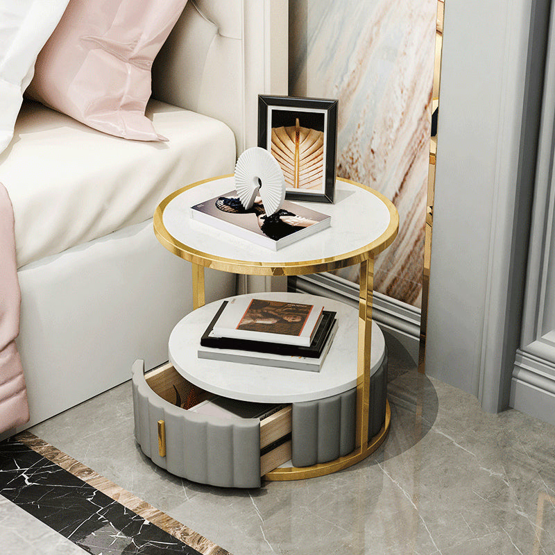 Modern de almacenamiento abierto Nightsand Stone Top Top 20 pulgadas de altura de 1 cortavadora