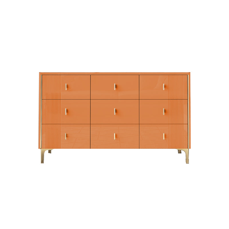 Modern Slate Top Storage Chest 16" D Horizontal Double Dresser with Drawers