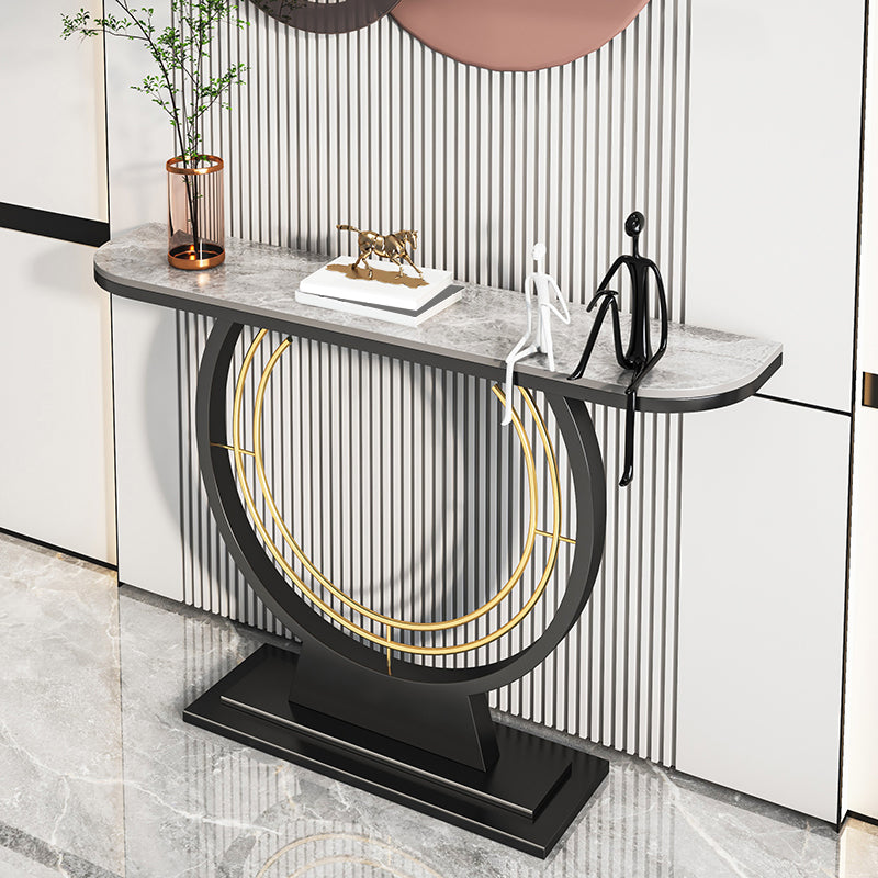 Tavolo console mezza luna glam di divano resistente alle macchie graffiate
