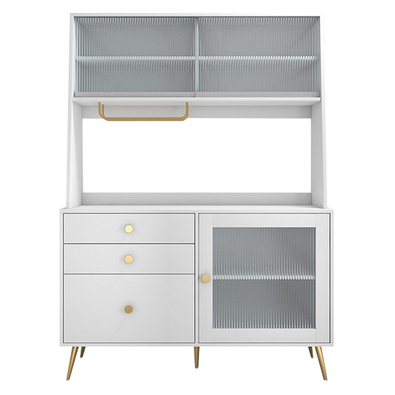 Credenza moderna per scaffalature regolabili in legno ingegnerizzato a 3 cassetti con supporto per calicioni