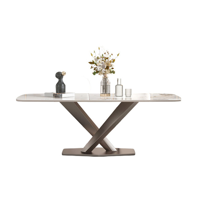 Muebles de pedestal de lujo tradicionales mesa de comedor de piedra para comedor