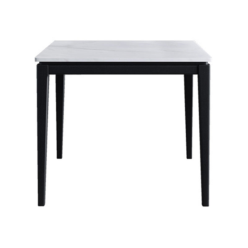 Square White Top Dining Table Industrial 4 Legs Dining Table with Black Frame Without Chairs Clearhalo 'Dining Tables & Seating' 'Dining Tables' 'dining_table' 'furn' 'furn_dining_table' 'Furniture' 'Kitchen & Dining Furniture' 5661562
