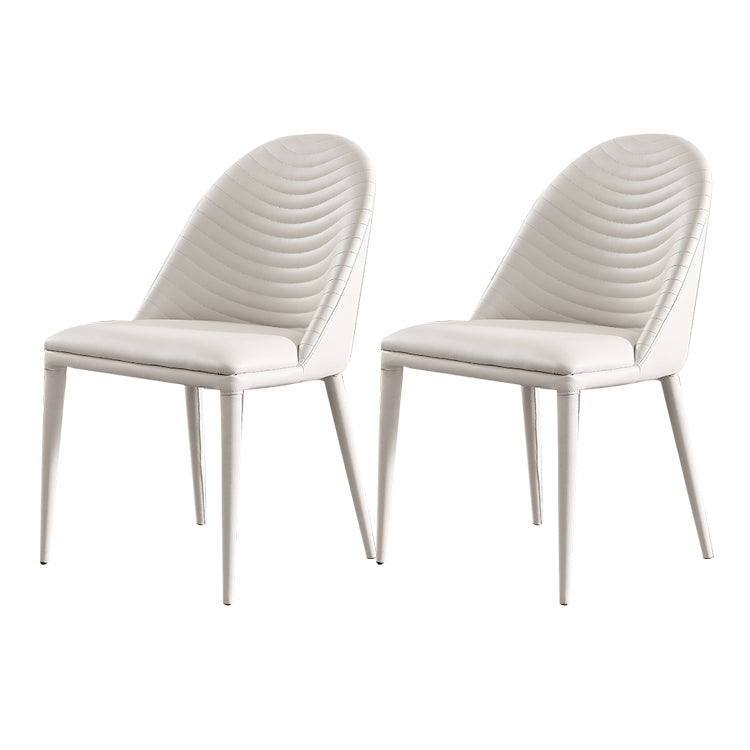 Designer Restaurant Parsons Chair Leather Matte Finish Dining Chair