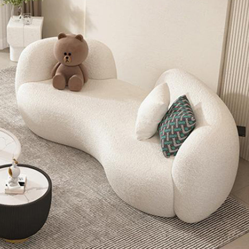 Sofá curvado de brazo empotrado de beige para el apartamento sofá contemporáneo