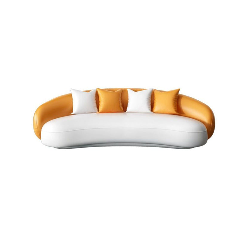 Zeitgenössisches gebogenes Sofa für Wohnung mit Smoking -Arm -Sofa 35,43 "breit