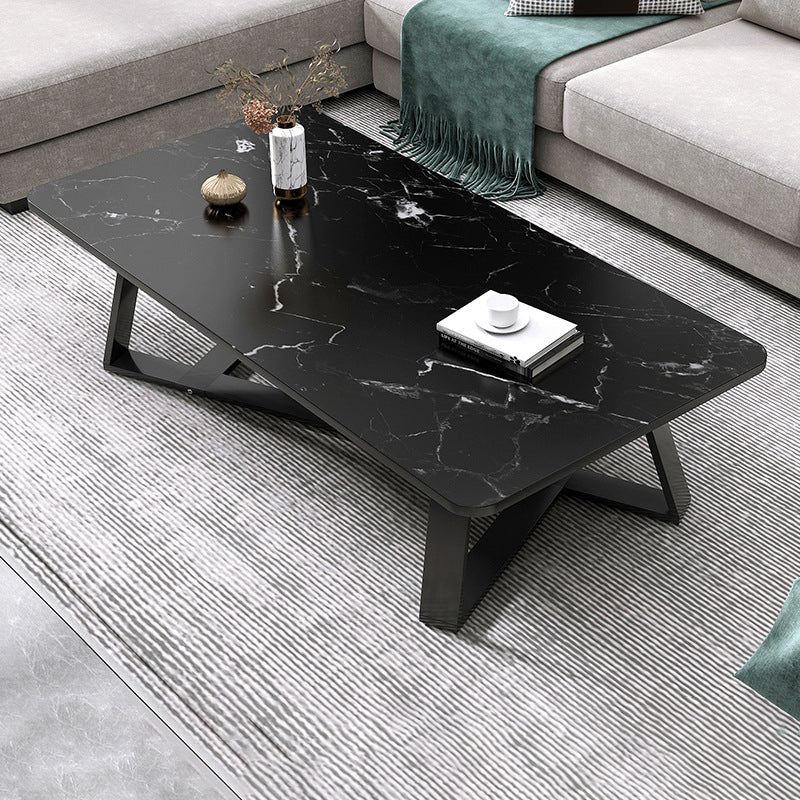 Cross Legs Coffee Table Modern Wood Coffee Table for Living Room