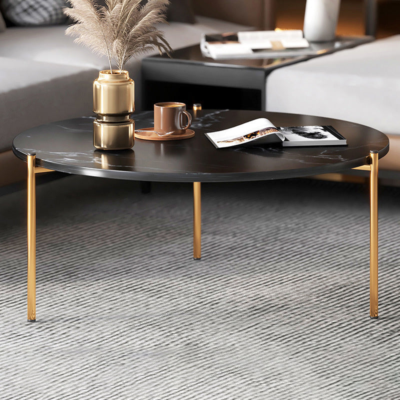 3 Legs Coffee Table Round Solid Wood Coffee Table for Living Room