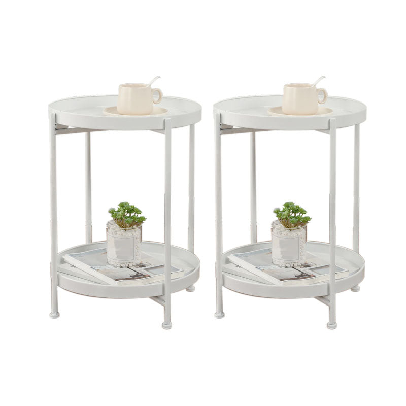 Middeleeuwse moderne stijl rond vierkant metalen tabel 4 benen basis bijzettafel