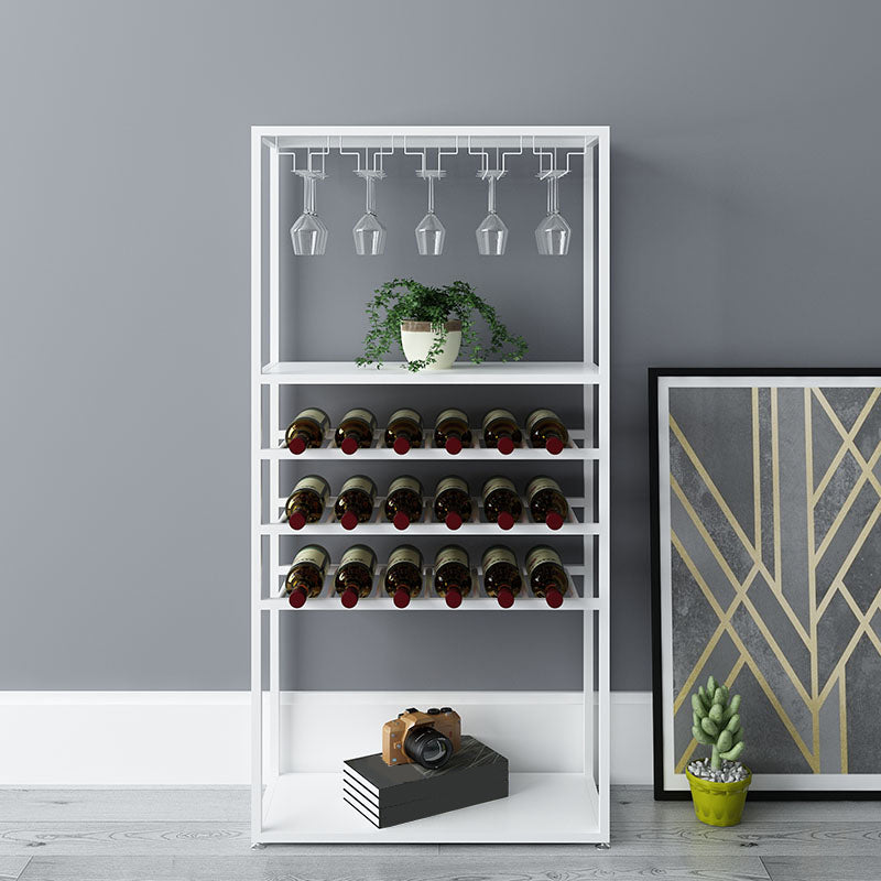 Modern Metal Floor Wine Holds up to 18 Bottles Wine Racks for Kitchen 23.6"L x 9.8"W x 47.2"H White Clearhalo 'furn' 'furn_wine_racks' 'Furniture' 'Kitchen & Dining Furniture' 'Wine Racks' 'wine_racks' 5664910