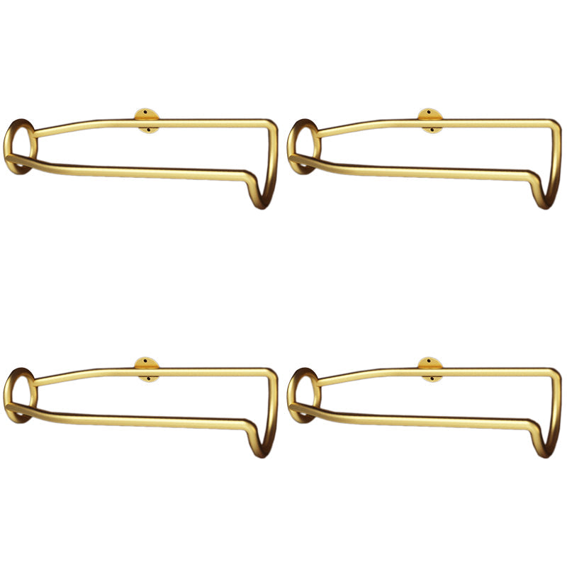 Wall Mounted Metal Modern Wine Bottle Holder in Brown/Gold/Black Gold 4 Piece Set Clearhalo 'furn' 'furn_wine_racks' 'Furniture' 'Kitchen & Dining Furniture' 'Wine Racks' 'wine_racks' 5664938