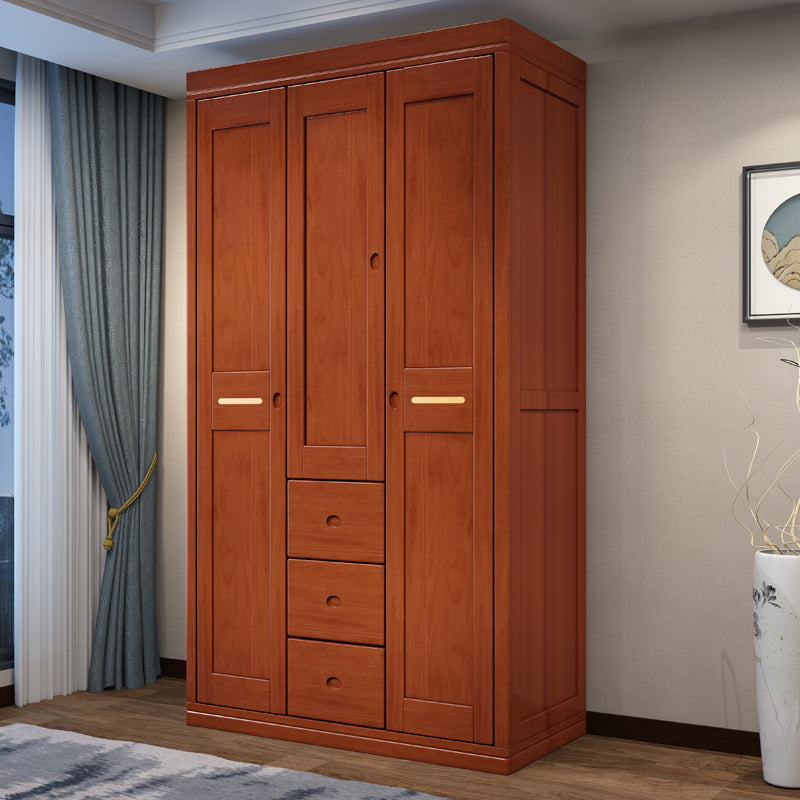 Rubberwood Wardrobe Armoire Traditional Wardrobe Cabinet for Home
