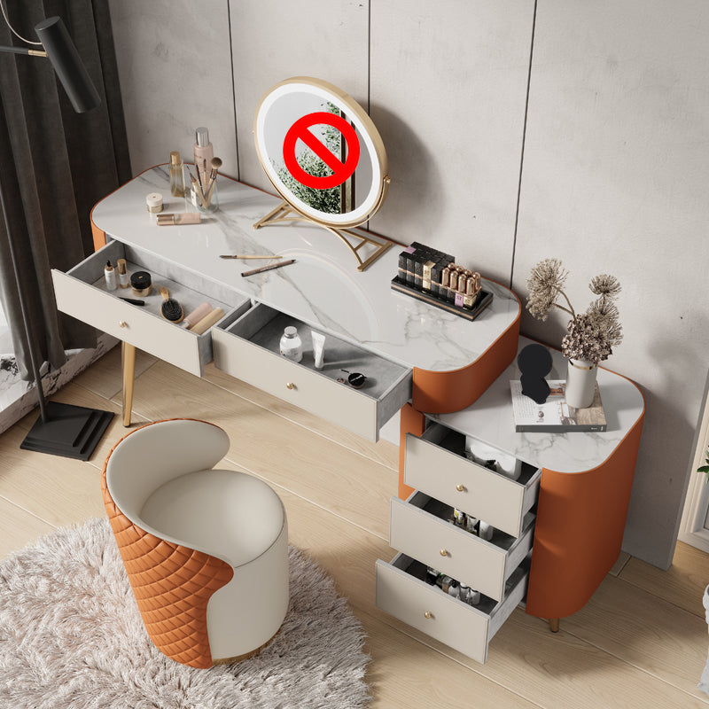 Luxuriöser Waschtisch mit gepolstertem Hocker 5 Speicherschubladen Eitelkeitsschreibtisch
