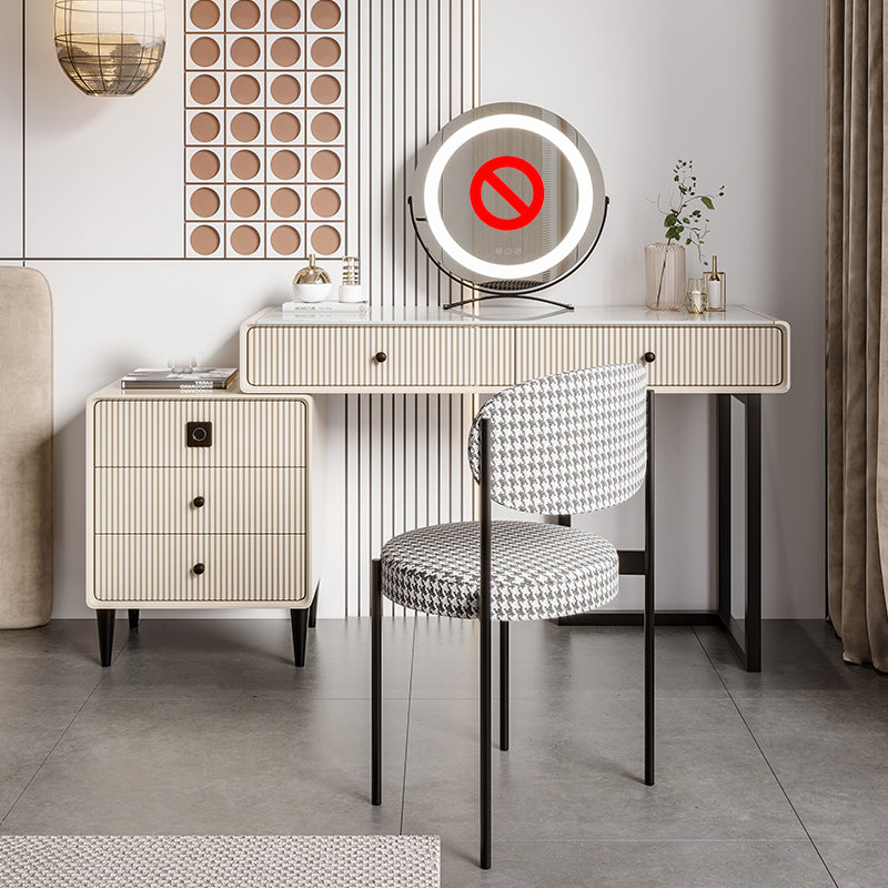 5 Wood Drawers Makeup Table Desk Vanity Stone Top Vanity Table