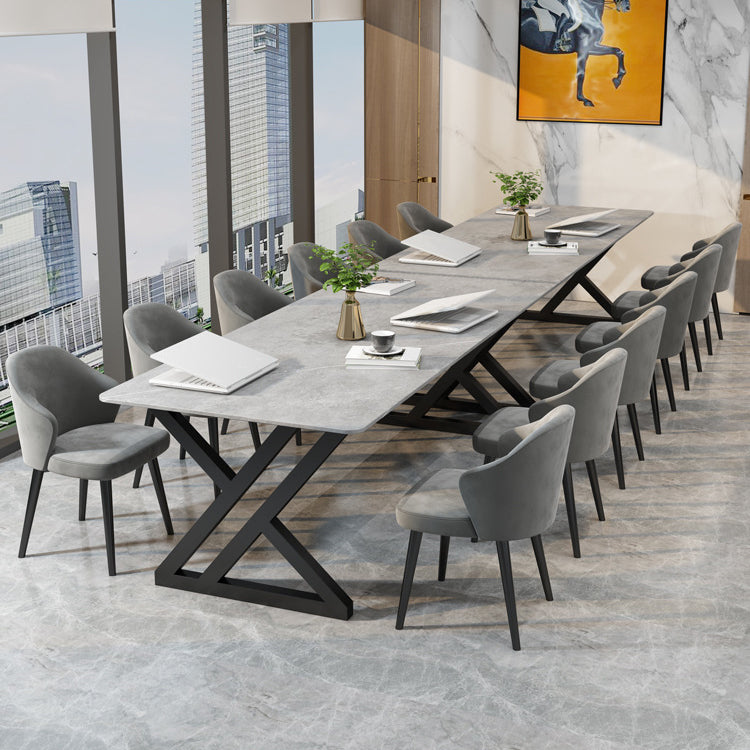 Escritorio de oficina contemporáneo de 30 "H Desk Gray Writing Writing