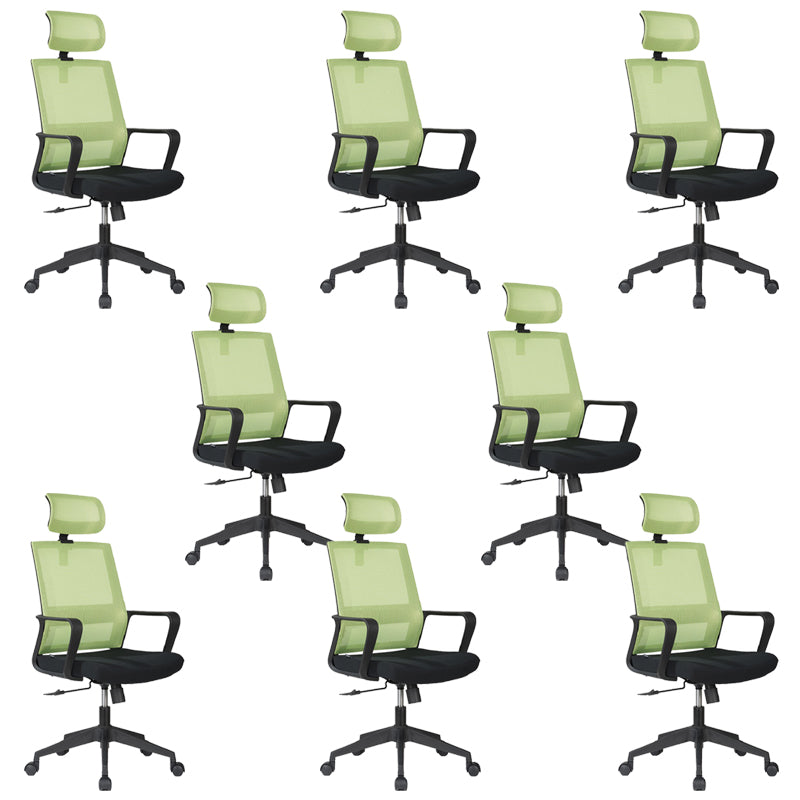 Modern Fixed Arms Office Chair Nylon Height-adjustable Desk Chair
