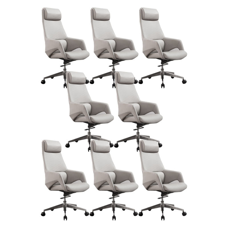 Silla de oficina tapizada moderna silla de tareas de ergonomía con base de metal