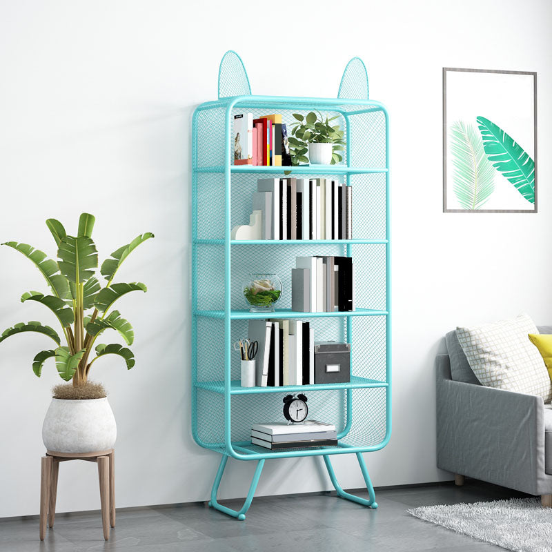 Modern Vertical Bookcase Metal Closed Storage Bookshelf for Bedroom , 31.5" W X 14" D