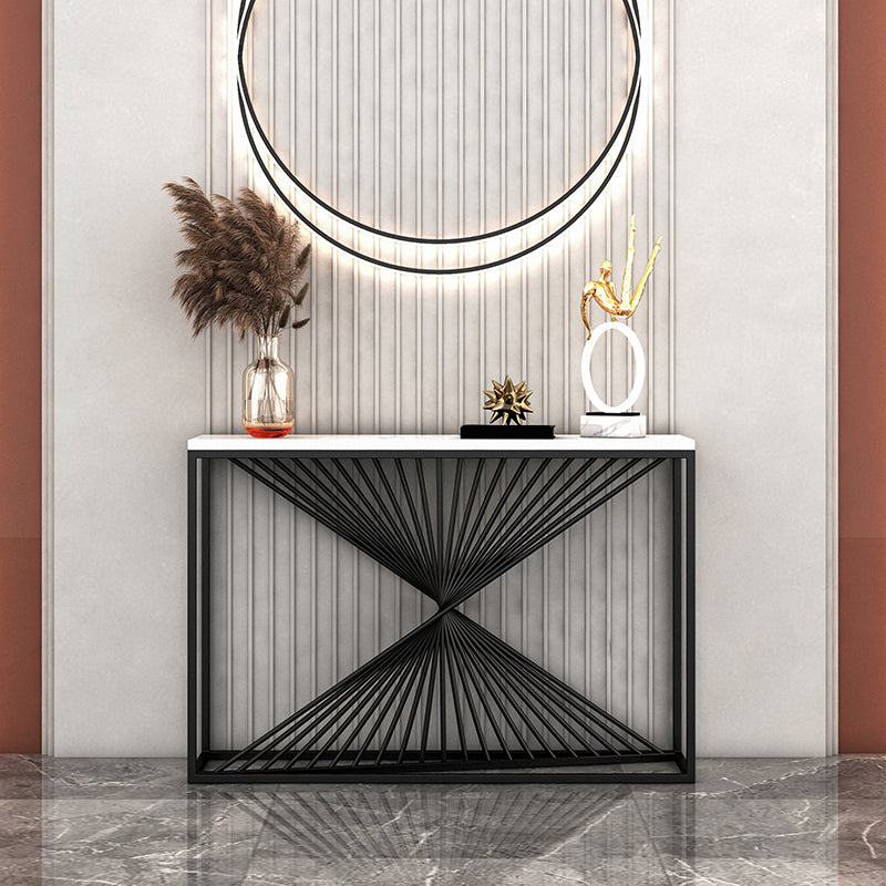 Tabla de consola de hierro contemporánea marco rectángulo de marco resistente a la tabla de consola resistente