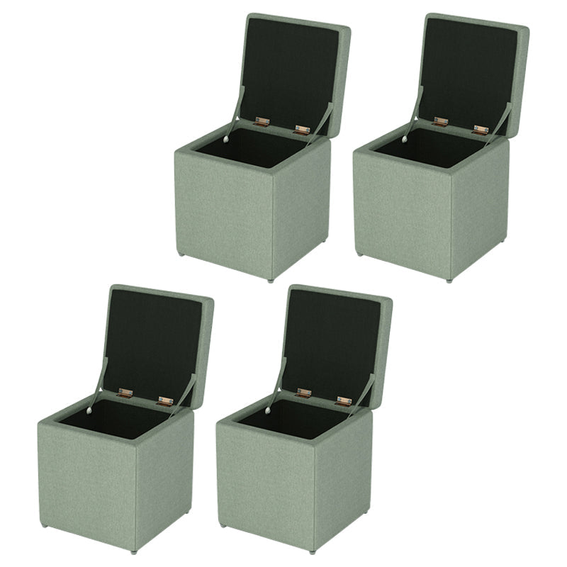 Tufted Mildew Resistant Ottoman Faux Leather Square Mid-Century Modern Cube Ottoman Green 4 Piece Set Clearhalo 'furn' 'furn_ottomans_poufs' 'Furniture' 'Living Room Furniture' 'Ottomans & Poufs' 'ottomans_poufs' 5673395
