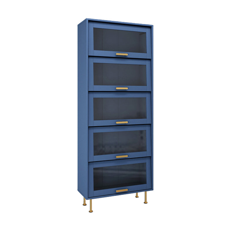Glam Glam Glass Buffet Stand MDF Buffet Server Cabinet con archiviazione in blu