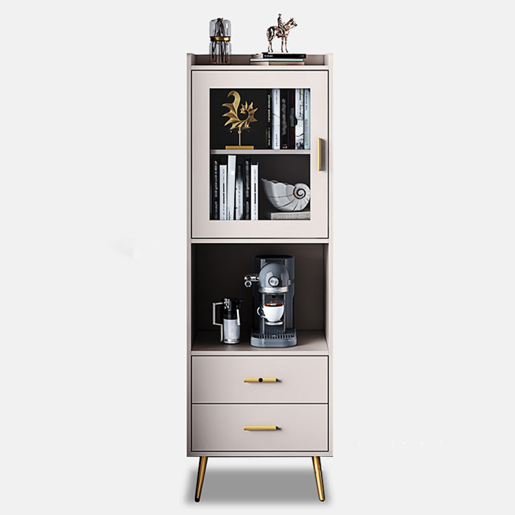 Modern Cabinet Engineered Wood Buffet Stand Living Room 2 Drawer Sideboard 20"L x 14"W x 60"H White Clearhalo 'buffet_sideboard' 'Buffets & Sideboards' 'furn' 'furn_buffet_sideboard' 'Furniture' 'Kitchen & Dining Furniture' 5681128