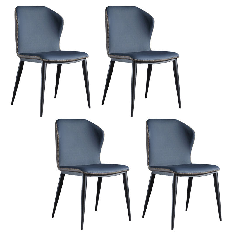 工業デザインウィングバックアームレスチェアフェイクレザーダイニングチェア