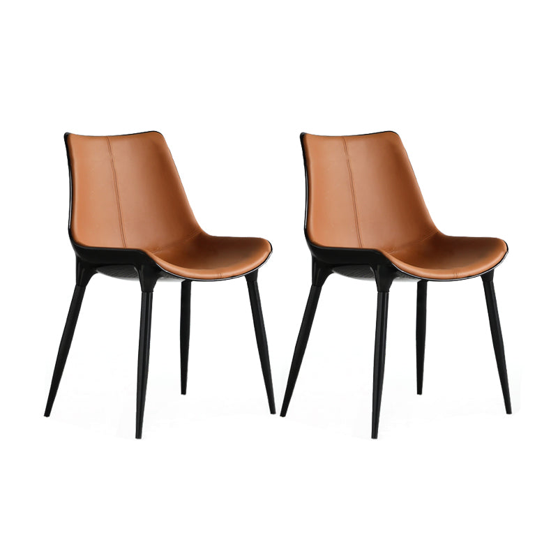 Contemporary Metal Dining Armless Chair Upholstered Dining Side Chair for Restaurant Use