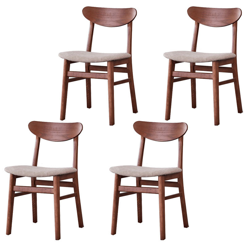 Contemporary Restaurant Wood Side Chair Matte Finish Open Back Dining Chair Walnut 4 Piece Set Clearhalo 'Dining Chairs' 'Dining Tables & Seating' 'dining_chair' 'furn' 'furn_dining_chair' 'Furniture' 'Kitchen & Dining Furniture' 5682248