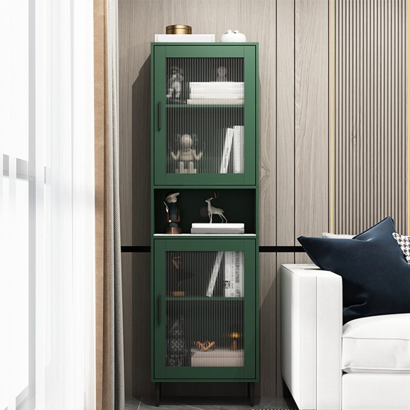 Moderne houten opbergkast met 2 opbergplank en glas in paniek