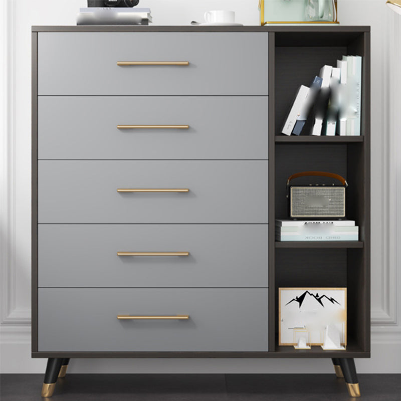 Cofre de acento moderno 15.75 pulgadas de ancho con cajones cerrados suaves en gris