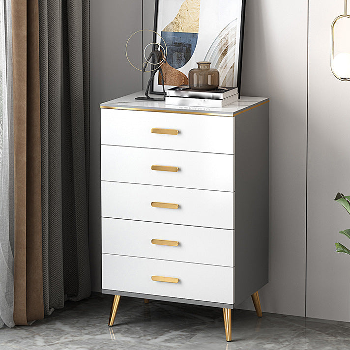 15.74" Wide Modern Accent Chest White Wooden Chest with Drawers