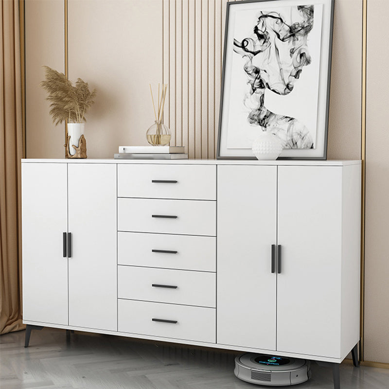 37.40" H Modern Accent Chest Wooden Side Cabinet with 5 Drawers 63"L x 16"W x 37"H White Clearhalo 'Cabinets & Chests' 'cabinets_chests' 'furn' 'furn_cabinets_chests' 'Furniture' 'Living Room Furniture' 5683101
