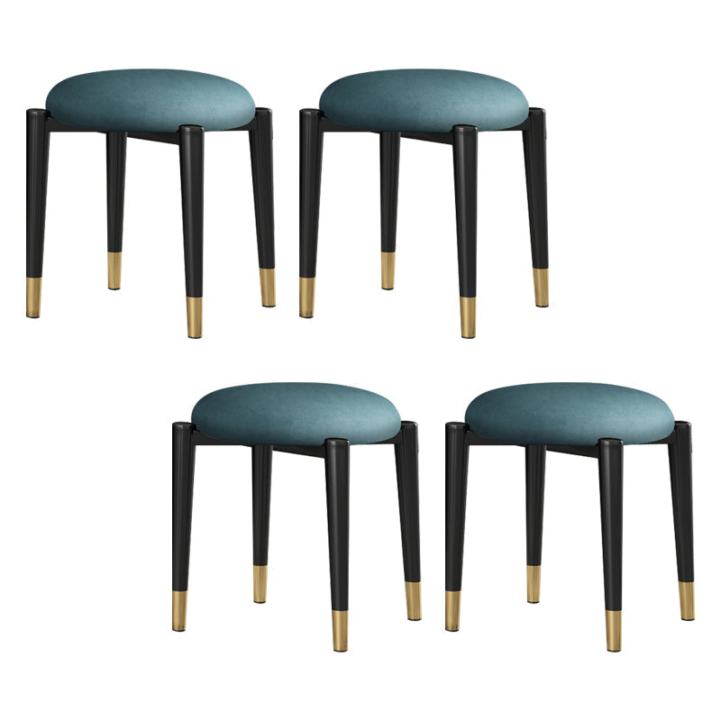 Contemporary Round Water Resistant Ottoman Faux Leather Upholstered Standard