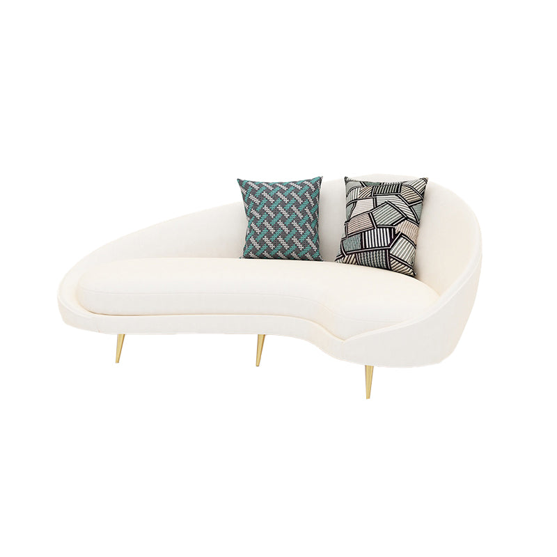 Wool Sloped Arm Sofa Contemporary Curved Sofa for Living Room