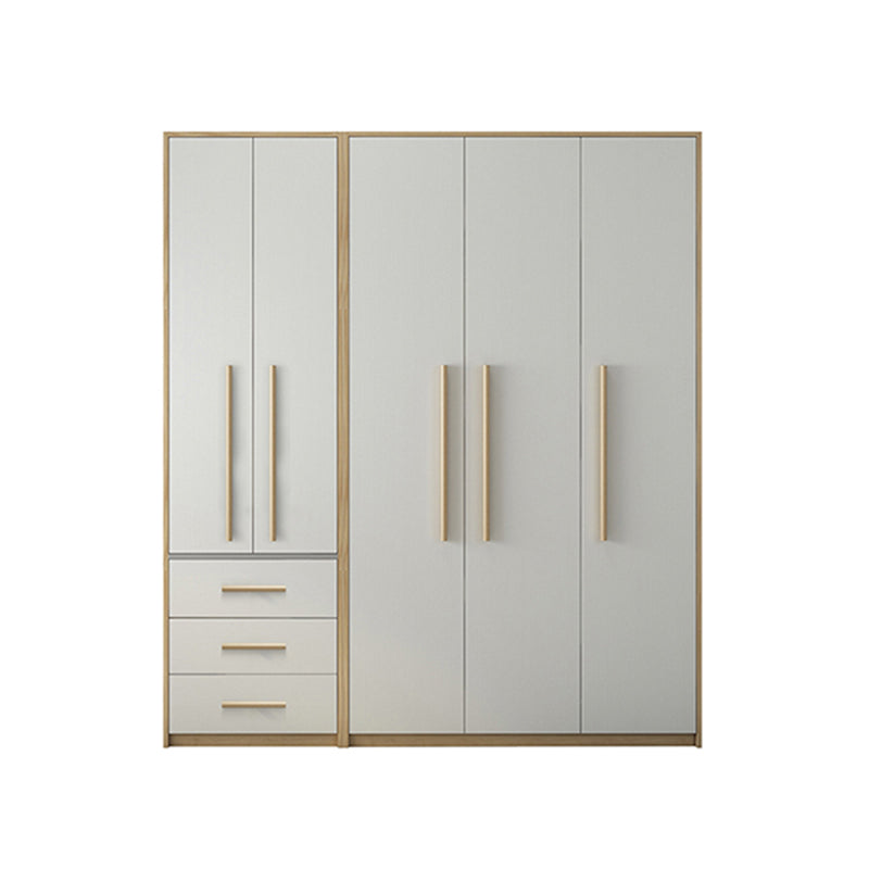 Contemporary White Storage Cabinet for Bedroom Manufactured Wood Hinged Door Cabinet