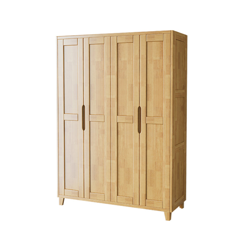 Light Wood Finish Wardrobe Armoire Traditional Wardrobe Cabinet 52"L x 20"W x 83"H Armoires & Wardrobes Clearhalo 'Armoires & Wardrobes' 'armoires_wardrobes' 'Bedroom Furniture' 'furn' 'furn_armoires_wardrobes' 'Furniture' 5686241