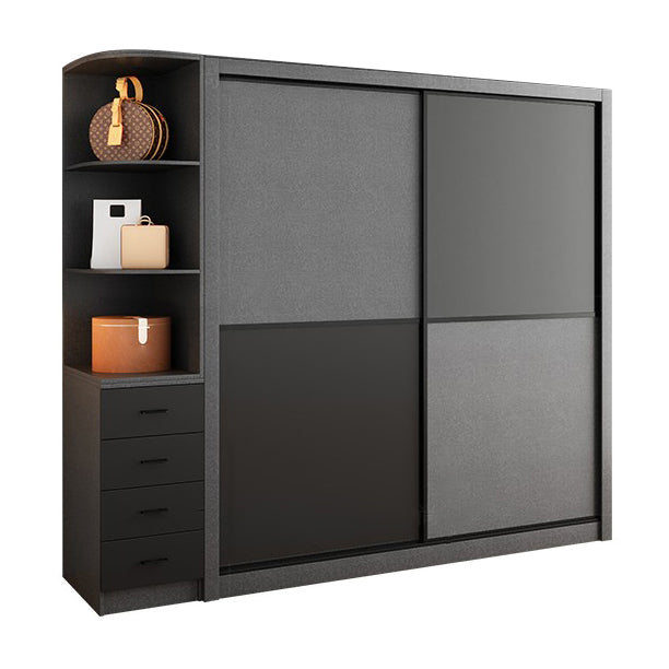 Armoire de garde-robe en bois gris armoire de garde-robe moderne